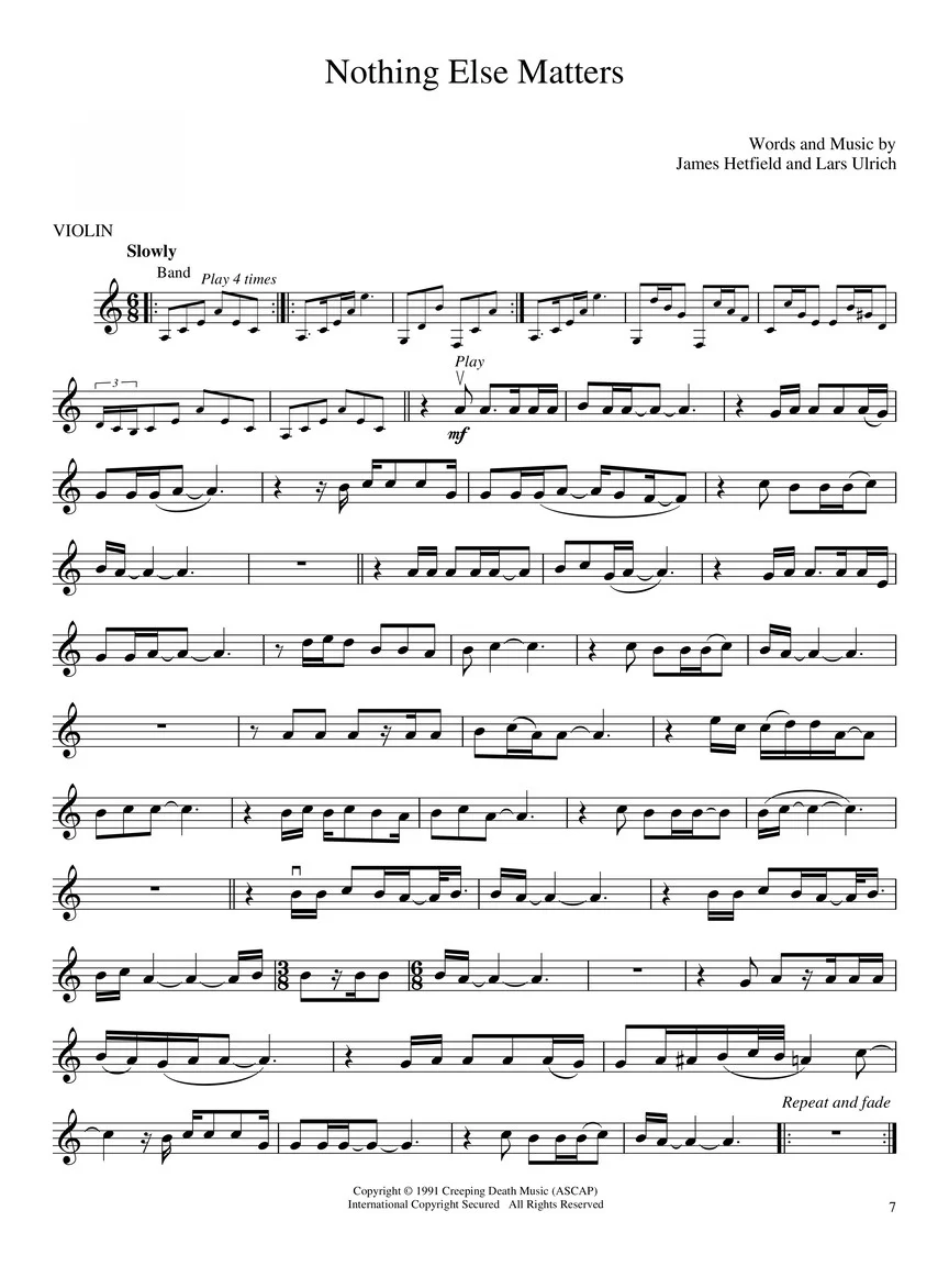Best of Metallica, Violin - Image 4