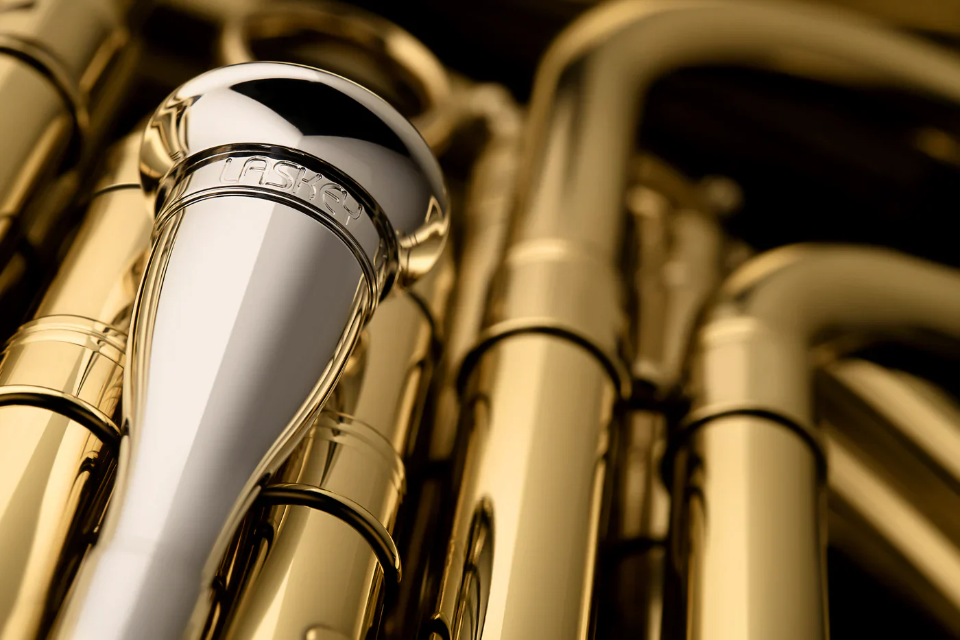Laskey E Series Silver Plated Horn Mouthpiece (European Shank) - Image 2