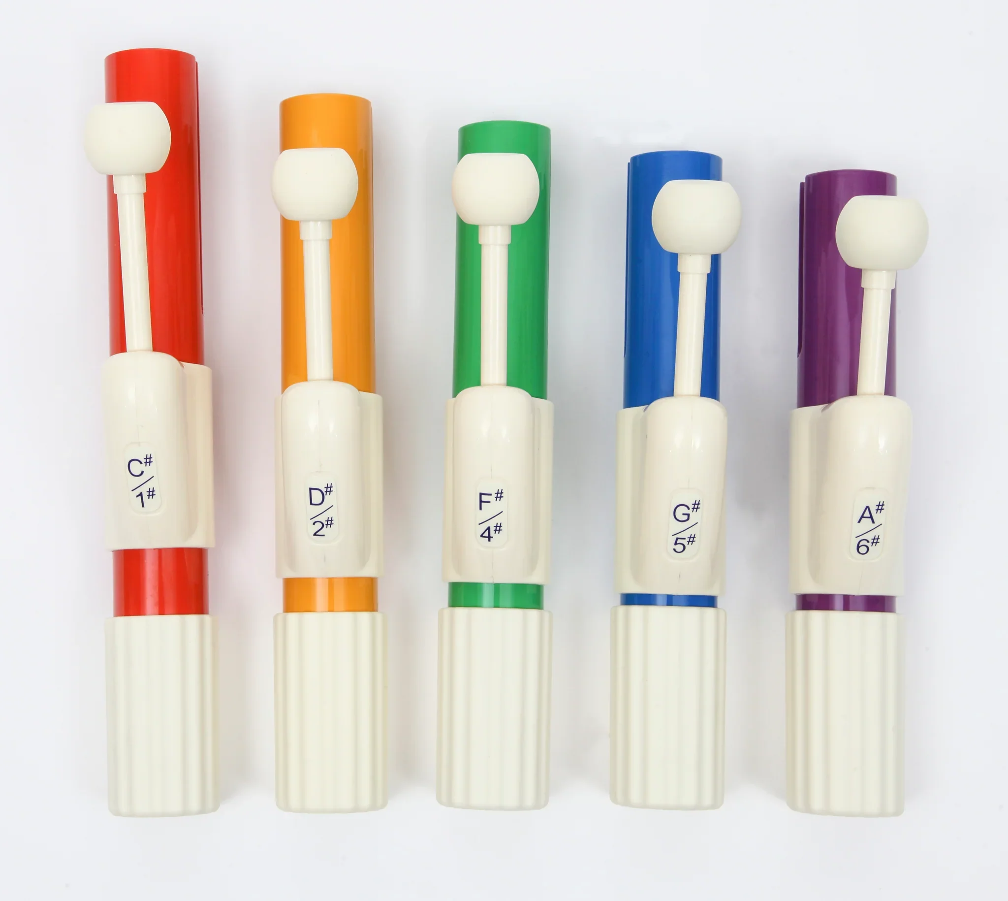 Boomwhackers CHROMA-NOTES® 5-Note Chromatic Add-On Student Hand Chimes Set (CNC5) - Image 2