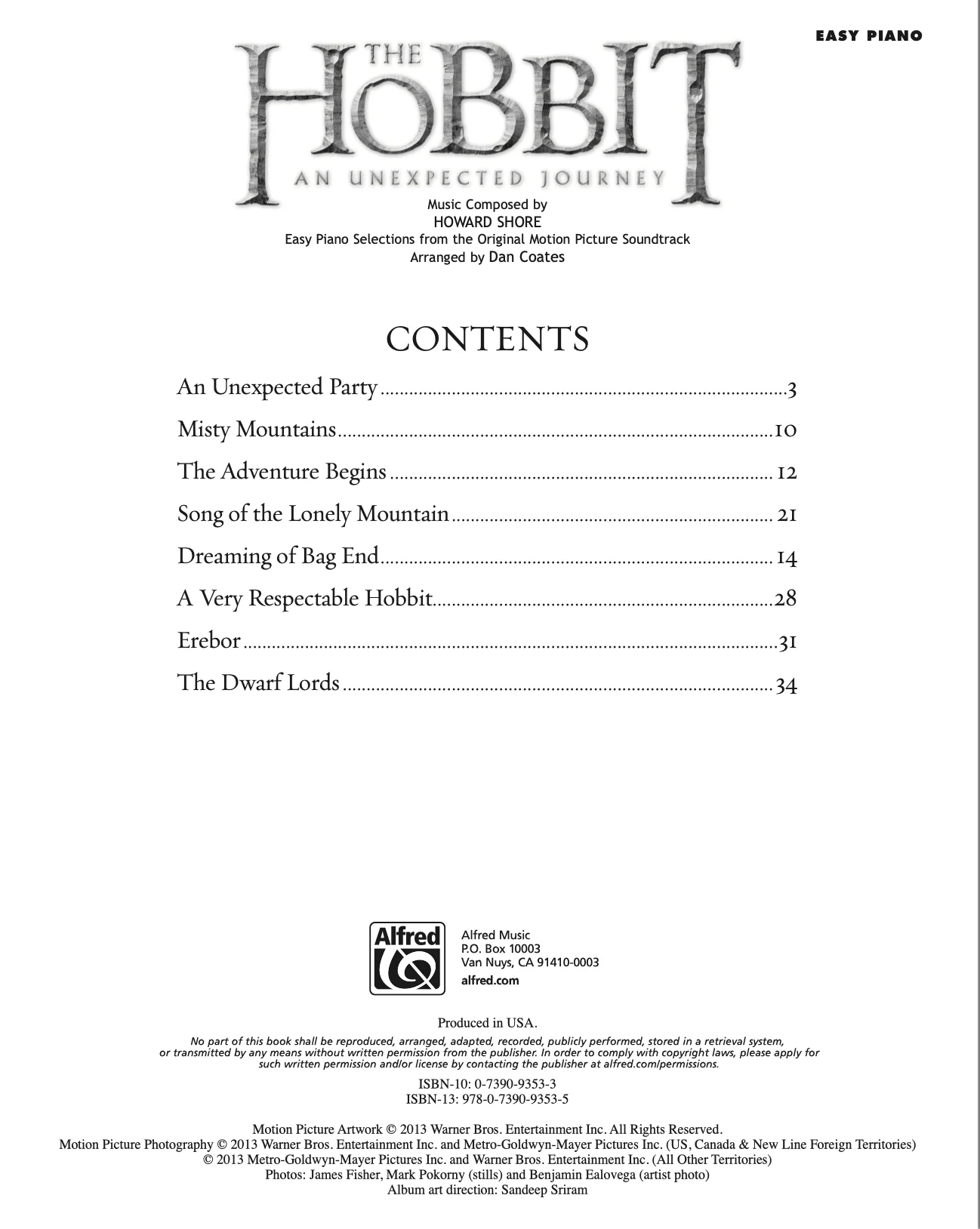 Hobbit, The: An Unexpected Journey (Easy Piano) - Image 2