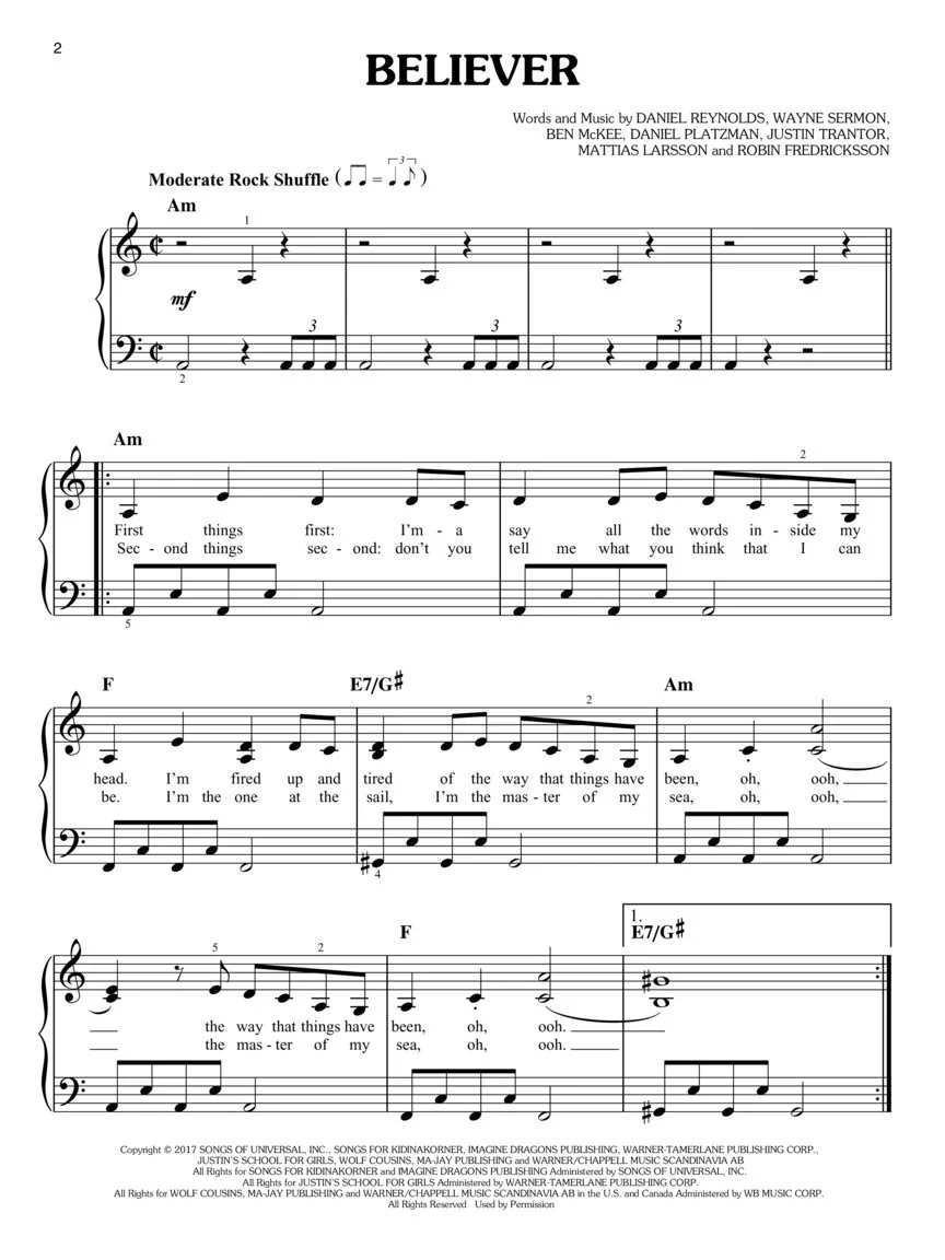 Top Hits of 2017 (Easy Piano) - Image 3